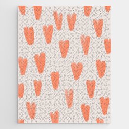 Peachy St Valentines Hearts Pattern Jigsaw Puzzle