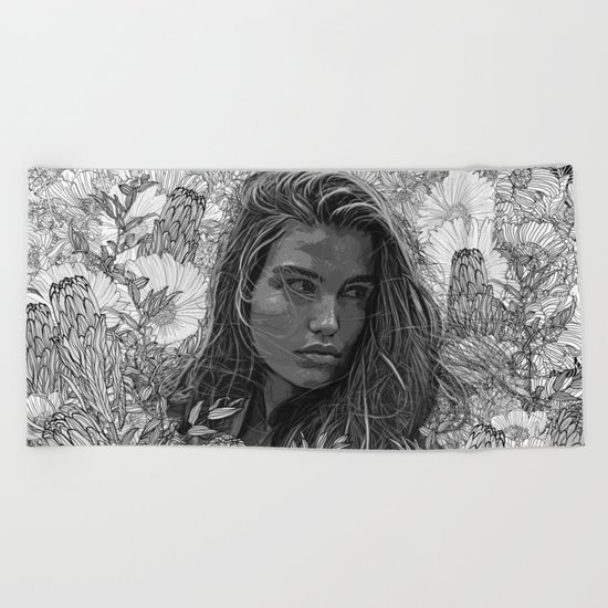 La fleur de la musique Beach Towel