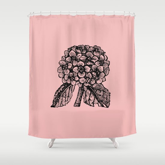 Pink Hydrangea Shower Curtain