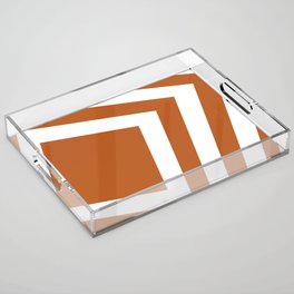 Orange squares background Acrylic Tray