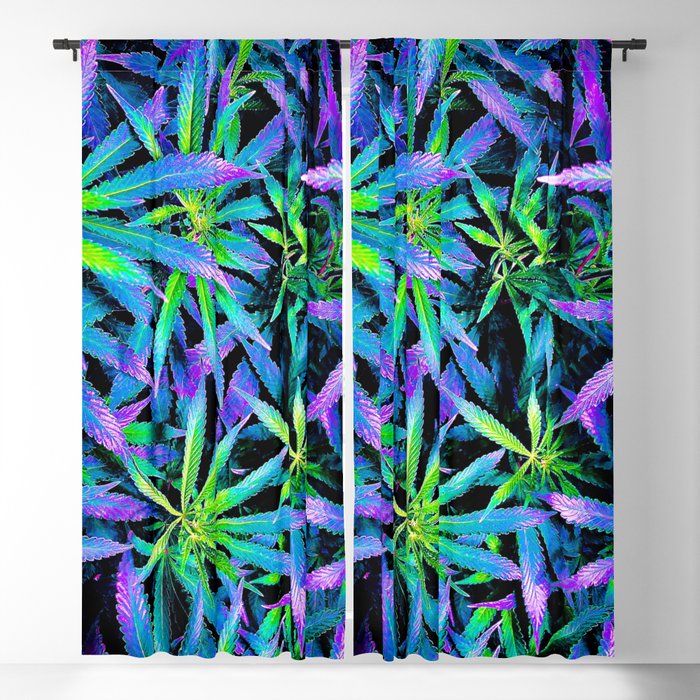 Neon Cannabis Blackout Curtain