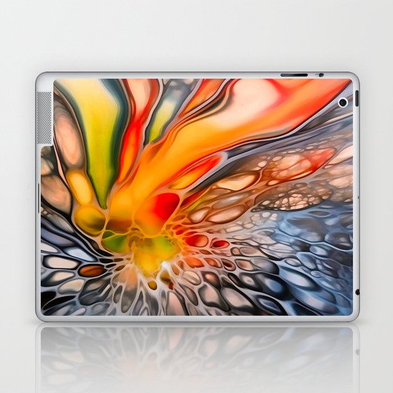 Abstract colorful pour ink painting #10 Laptop & iPad Skin