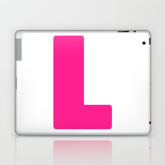 L (Dark Pink & White Letter) Laptop & iPad Skin