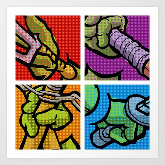 Lichtenstein Pop Martial Art Chelonians Set Art Print