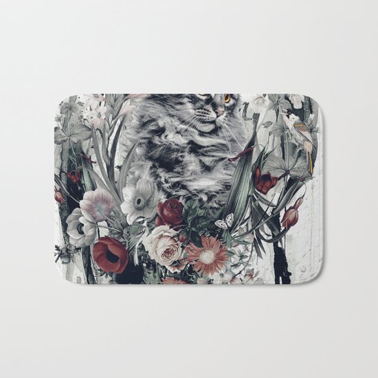 Cat in flowers Bath Mat