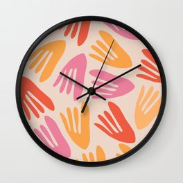 Big Cutouts Papier Découpé Abstract Pattern Pink Orange Wall Clock