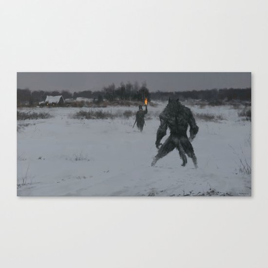 hunting at night Canvas Print