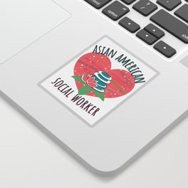 Asian American Social Worker Sticker