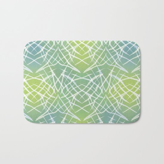 Abstract pattern . Yellow blue . Bath Mat