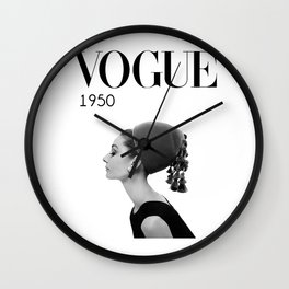A digitally repainted  1950 Hepburn's Magazine cover Wall Clock