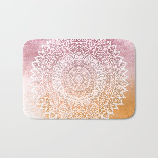 SUMMER LEAVES MANDALA Bath Mat