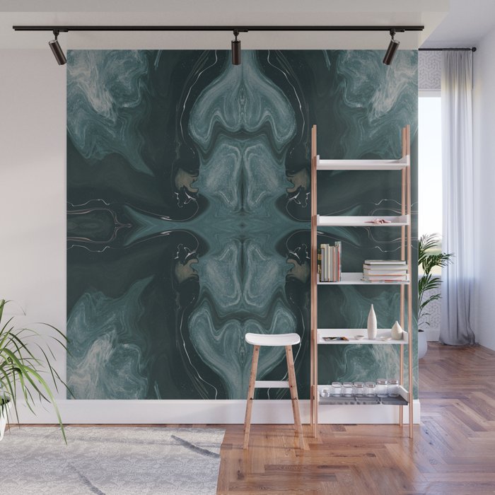 Abstract Fractal In Green Wall Mural By Blessmeatavist Society6