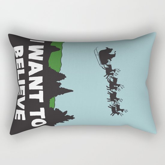 I Want To Believe (in Santa) Rectangular Pillow