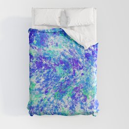 Blue Abstract Paint Texture Pattern Duvet Cover