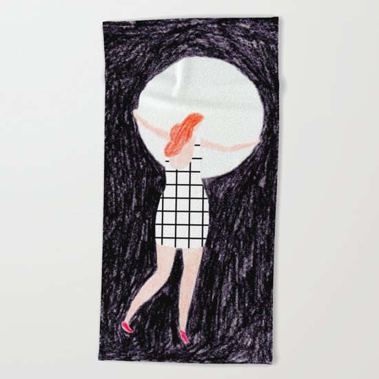 The girl who stole the moon Beach Towel