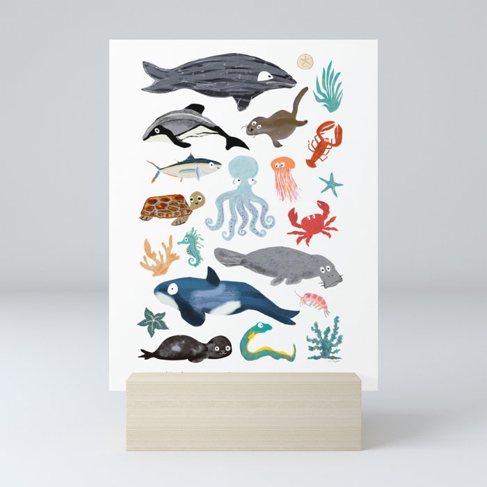 Sea Change: Ocean Animals Mini Art Print