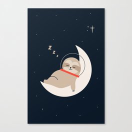 Astronaut Sloth sleeping Canvas Print