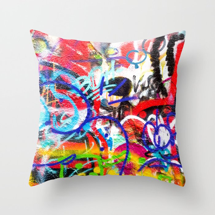 Crazy Graffiti  Throw Pillow