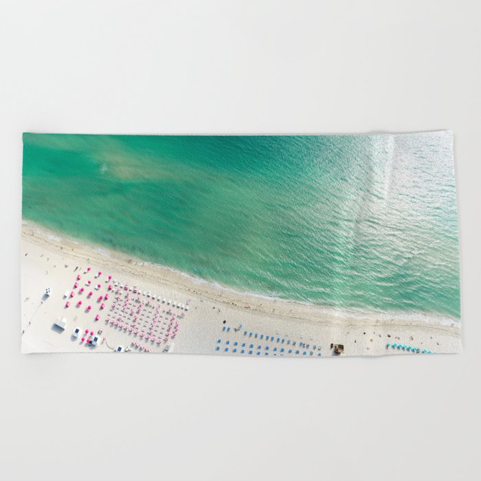 Helicopter View Of Miami Beach Towel By Susanner Helicopter View Of Miami Beach Towel