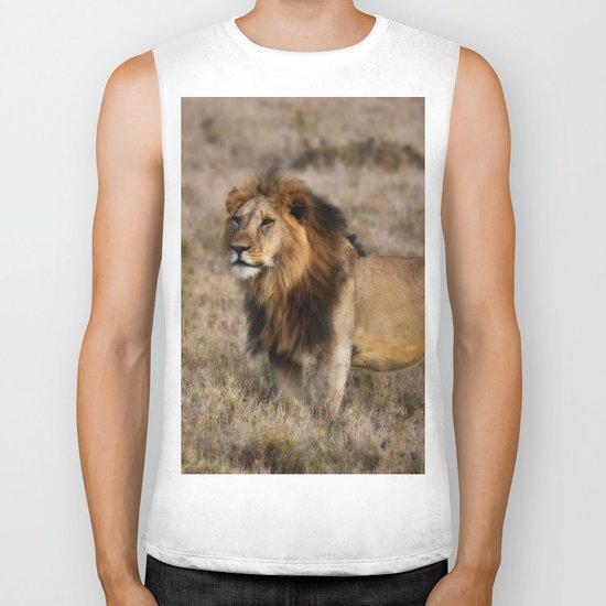 African Lion in Kenya Biker Tank