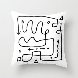 Happy doodle Throw Pillow