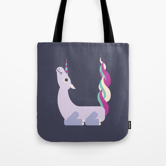 Letter U // Animal Alphabet // Unicorn Monogram Tote Bag