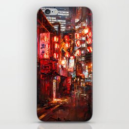 Streets of Tokyo at night iPhone Skin