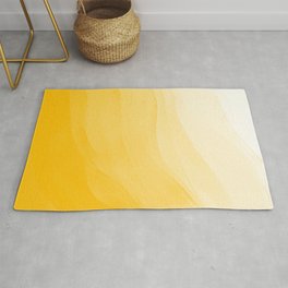 Monochromatic Pale Yellow into Gold Abstract Painting Area & Throw Rug