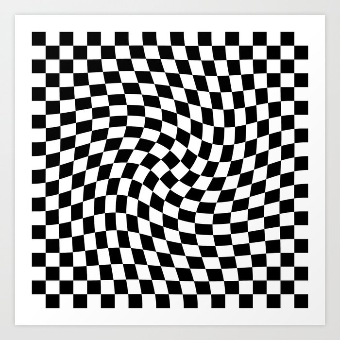 Check VIII - Black Twist — Checkerboard Print Art Print