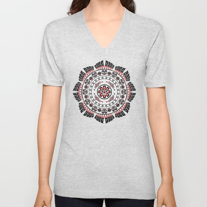 Pacific Northwest Native American Art Mandala Unisex V Neck By