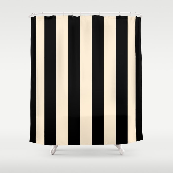 Elegant Stripes - Black & Beige Shower Curtain