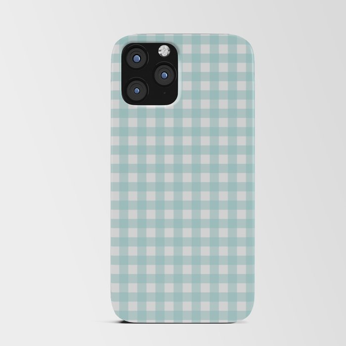 baby blue gingham iPhone Card Case