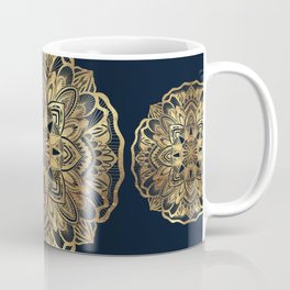 Chic Modern Navy Blue Gold Mandala Coffee Mug