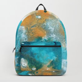Aqua Teal Gold Abstract Painting #2 #ink #decor #art #society6 Backpack | Ink Art, Ink, Gold, Home Decor, Colors Touching, Beach Vibes, Underwater Mermaid, Boho, Pattern, Interior Decor 