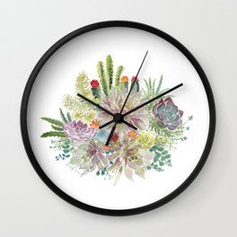 Succulents Wall Clock