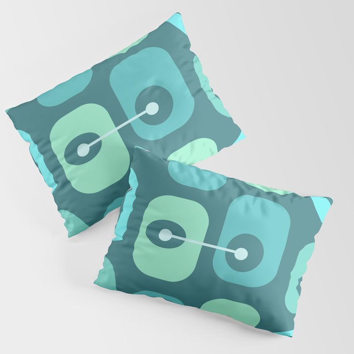 Abstract Squishy Cubes Turquoise Pillow Sham