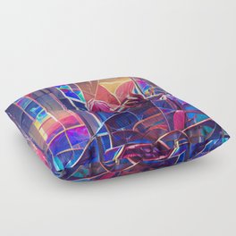 Stained Glass Abstraction Floor Pillow