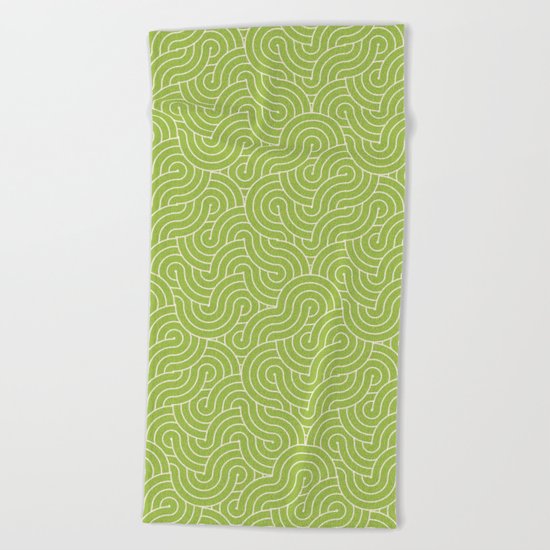 SWIRL / green tea Beach Towel