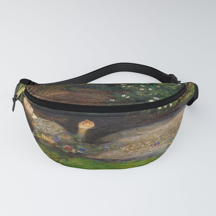 Ophelia from Hamlet Oil Painting by Sir John Everett Millais Fanny Pack