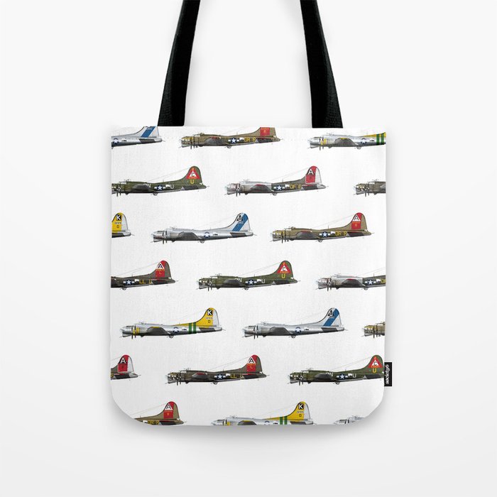 Classic B-17 Flying Fortress Continuous Pattern Tote Bag