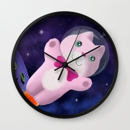 Captain Space Kitty Of The 24th Century Wall Clock