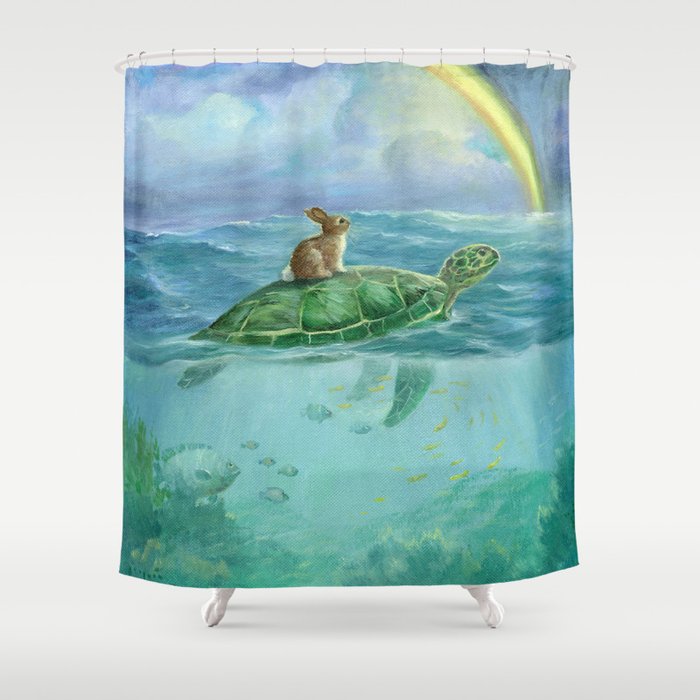 Isabella and the Turtle Shower Curtain