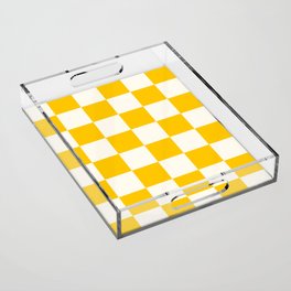Sunshine Yellow Checkers Acrylic Tray