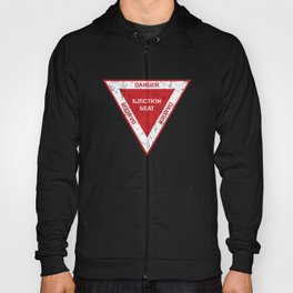 Ejection Seat Danger Warning Triangle Military Fighter Jet Aircraft Distressed Design Hoody
