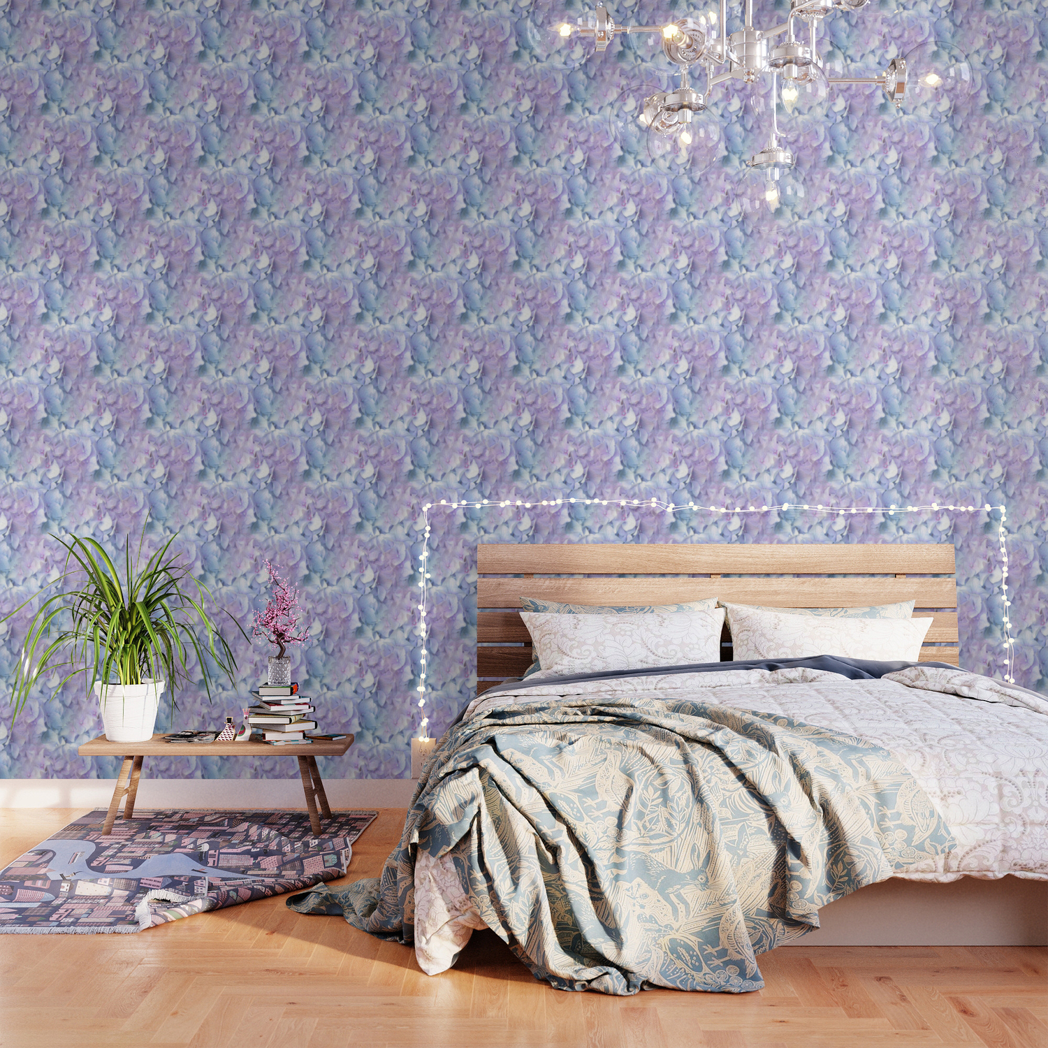 Soft Pastel Hydrangea Wallpaper By Judypalkimas Society6 1713 viewspurple hydrangea, petals, green leaves. society6