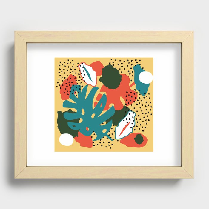 Abstract trendy hipster floral pattern Recessed Framed Print