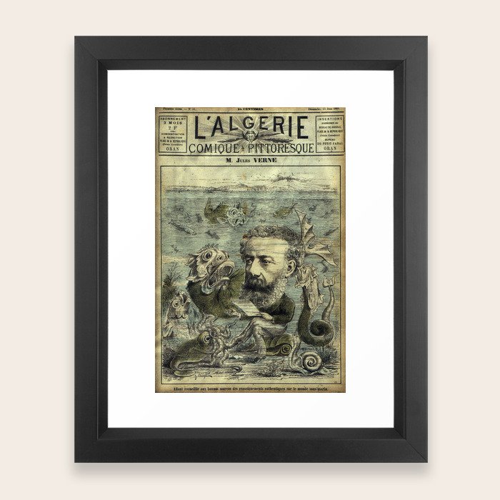 Vintage Jules Verne Periodical Cover Framed Art Print by ...