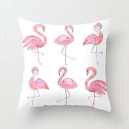Pink Flamingos Throw Pillow