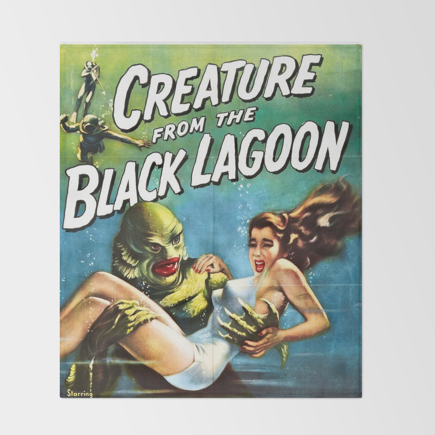 Get Wallpaper Creature From The Black Lagoon Vintage Horror Movie Poster Throw For Free