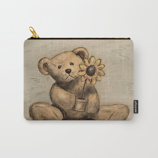 Teddybear with a sunflower Carry-All Pouch